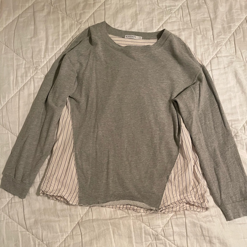 Stateside tunic grey with blue pinstripes